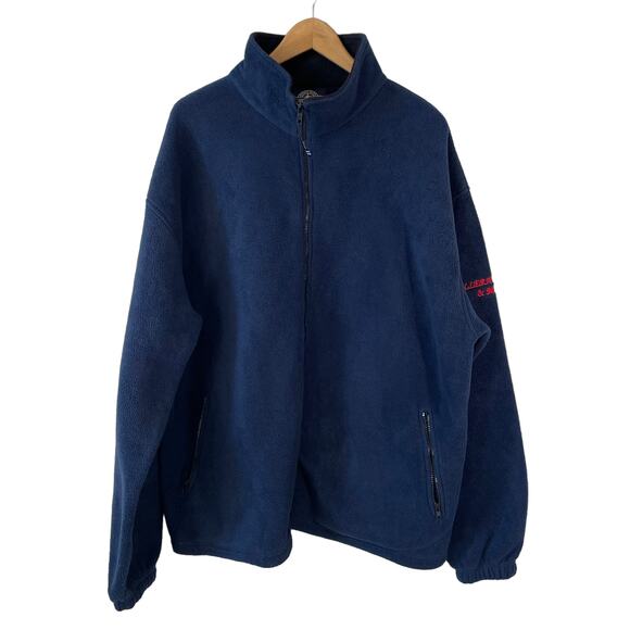 VTG Y2K CHARLES RIVER APPAREL Mens Full Zip Fleece Jacket Flag Blue 3XL Gorpcore - Picture 2 of 12